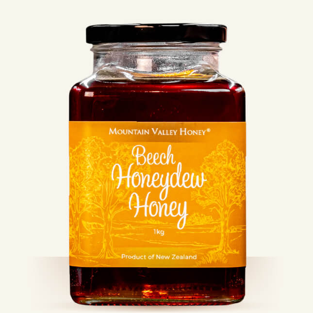 Beech Honeydew Honey Glass Jar 1kg Raw & Unpasteurised NZ Honey