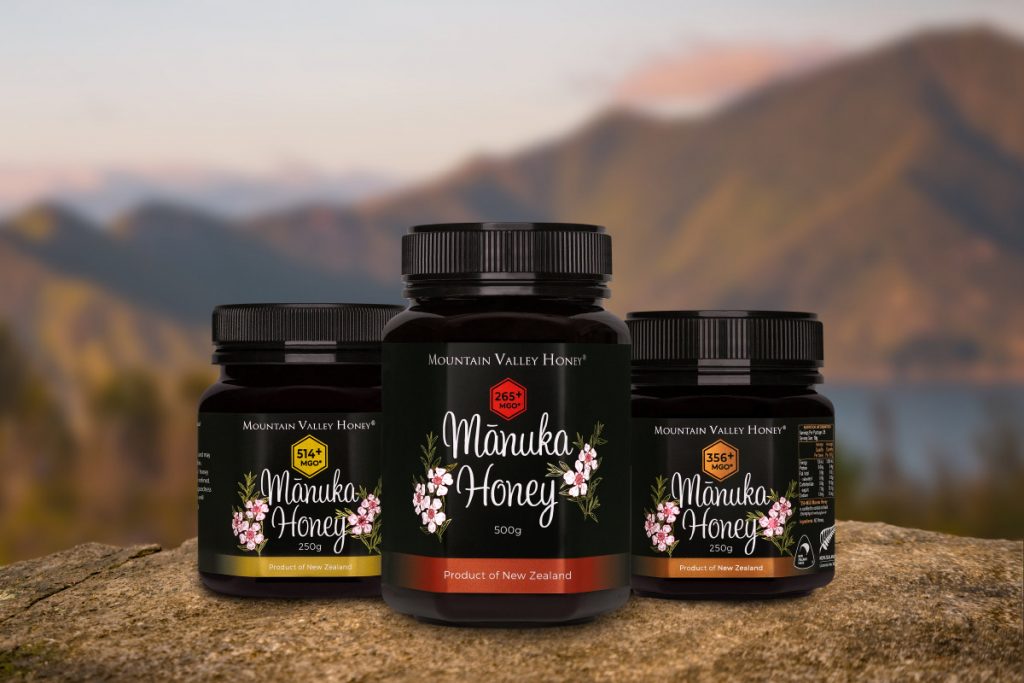 A range of manuka honey strengths. Higher grades are more expensive